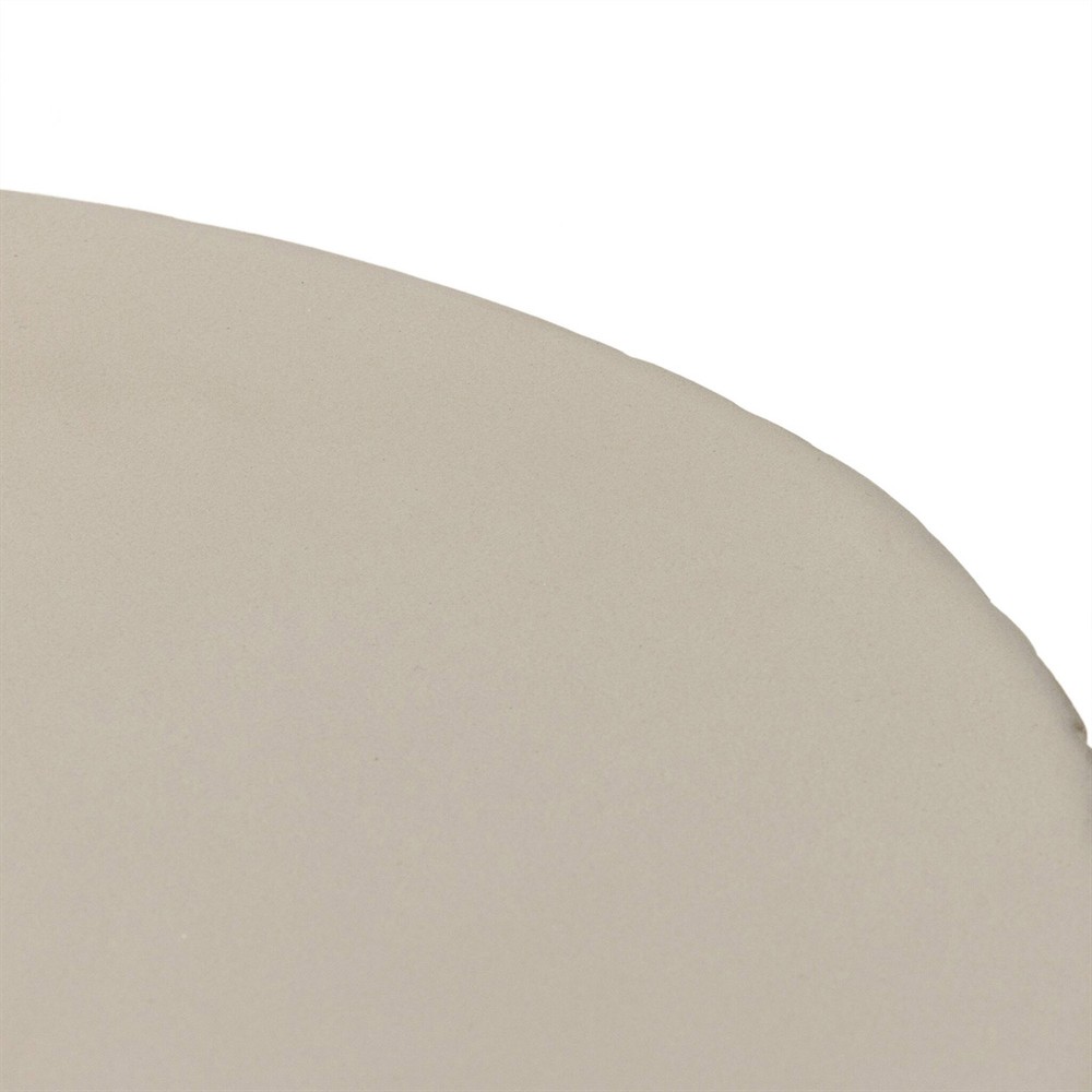 Kingston Industrial Loft White Textured Concrete Round Drum Outdoor End Table|