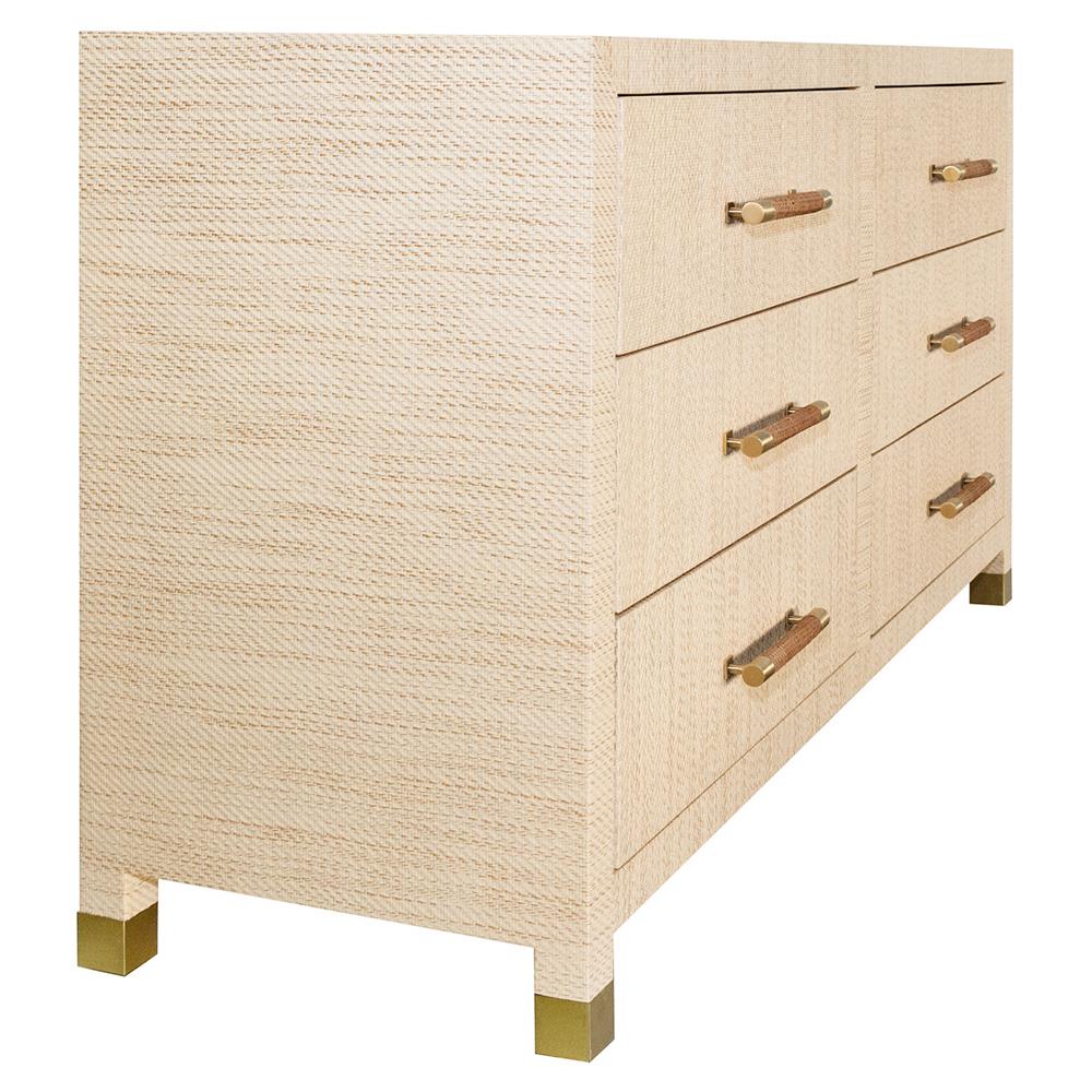 Worlds Away Winchester Coastal Natural Grasscloth Rattan Handle