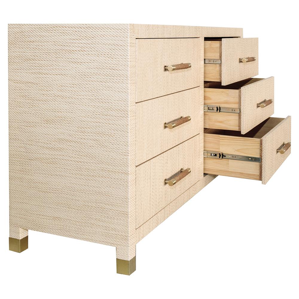 Worlds Away Winchester Coastal Natural Grasscloth Rattan Handle