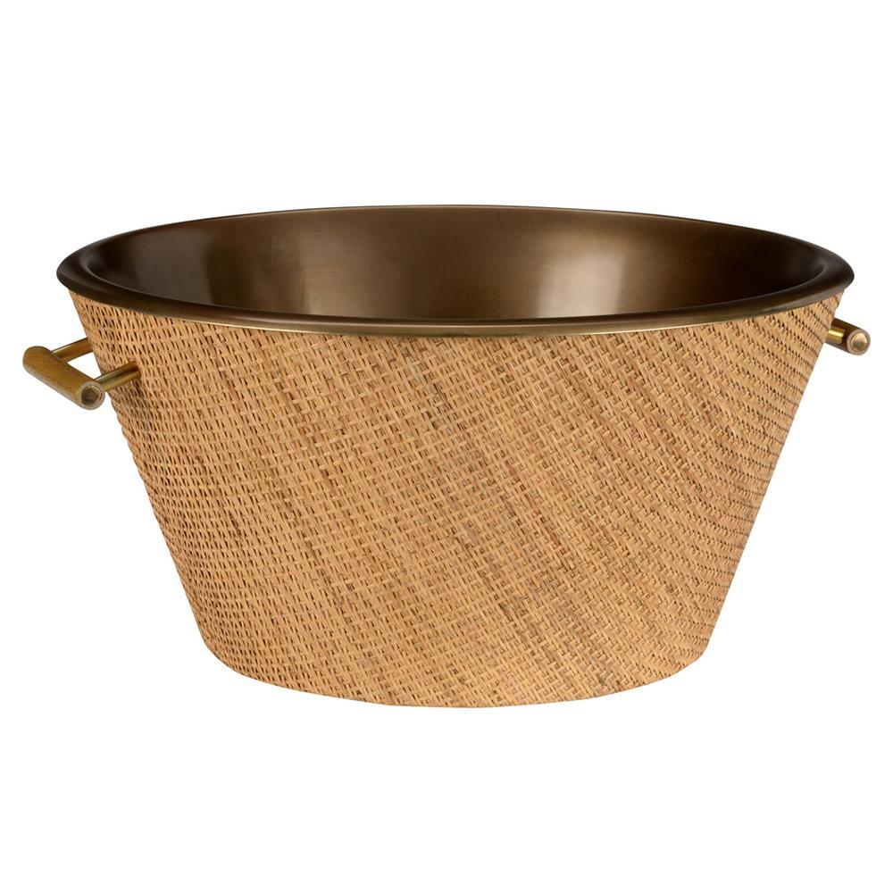 Barth Coastal Beach Natural Woven Cane Champagne Cooler|