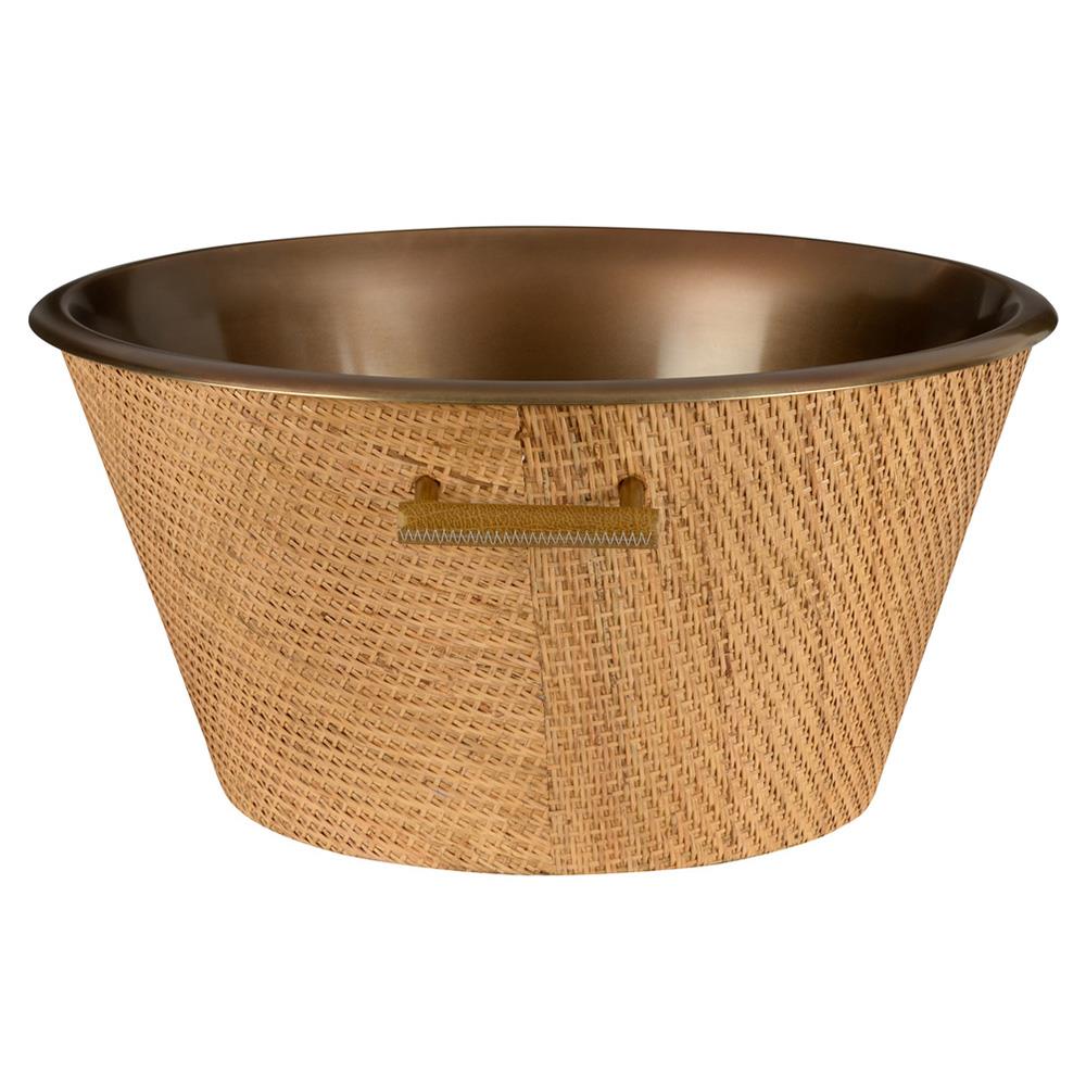 Barth Coastal Beach Natural Woven Cane Champagne Cooler|