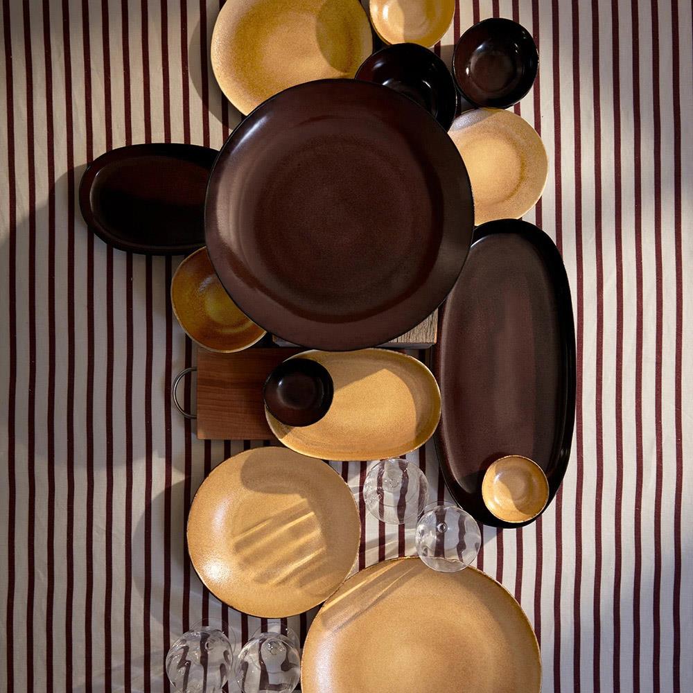 L'Objet Terra Modern Classic Brown Porcelain Dinner Plate|