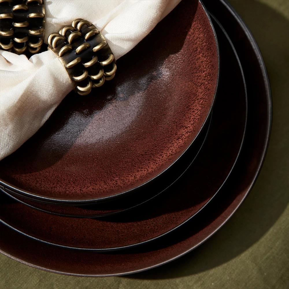 L'Objet Terra Modern Classic Red Porcelain Dinner Plate|