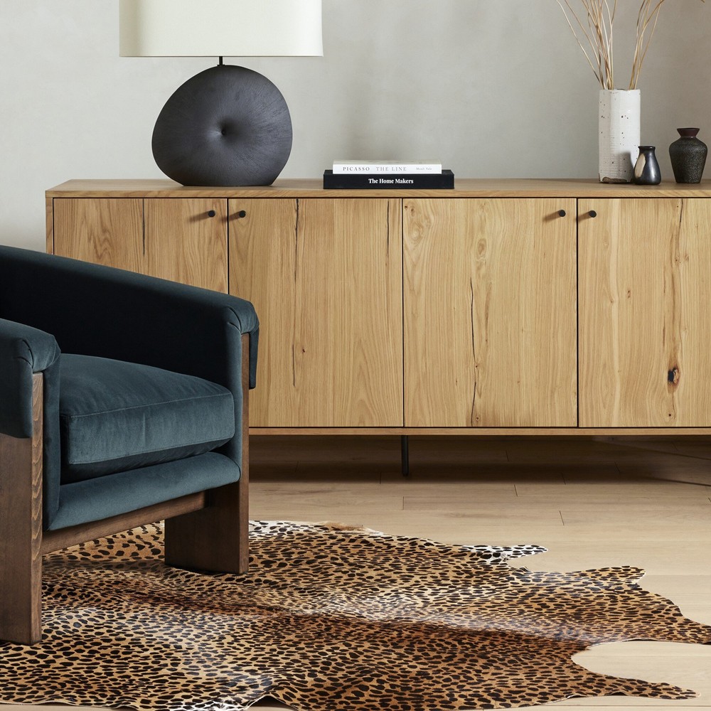 Janet Rustic Lodge Leopard Print Hair On Hide Rug - 5'x7'|