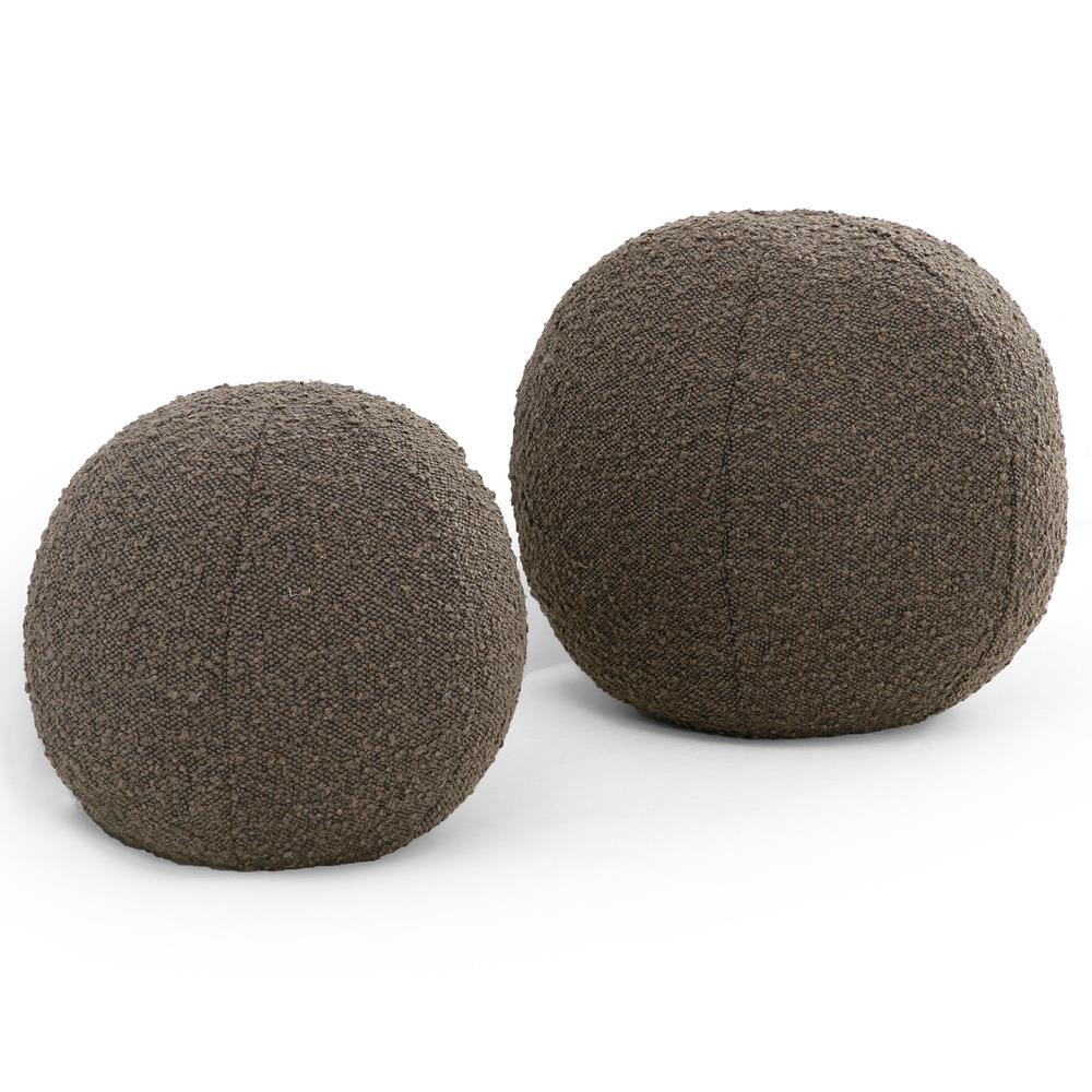 Xavier Modern Classic Brown Sphere Decorative Throw Pillow - Set of 2|