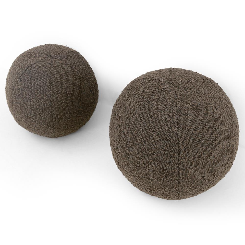 Xavier Modern Classic Brown Sphere Decorative Throw Pillow - Set of 2|