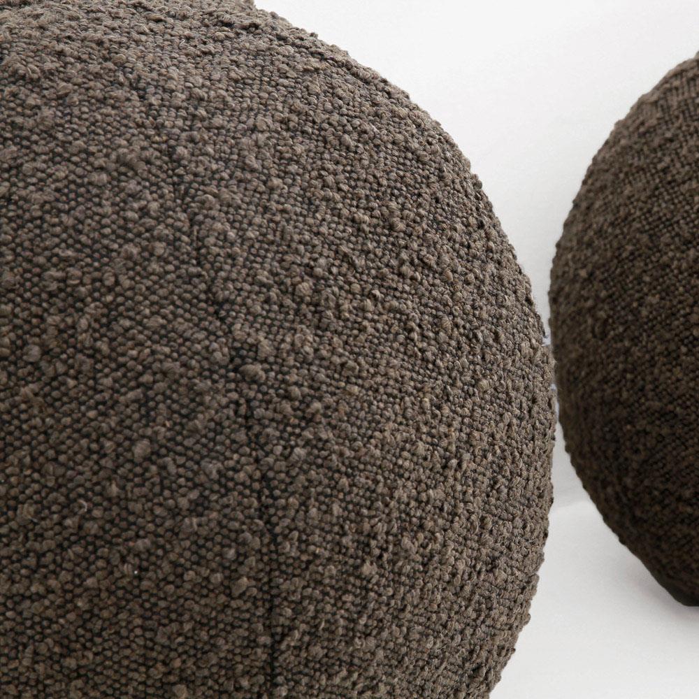 Xavier Modern Classic Brown Sphere Decorative Throw Pillow - Set of 2|