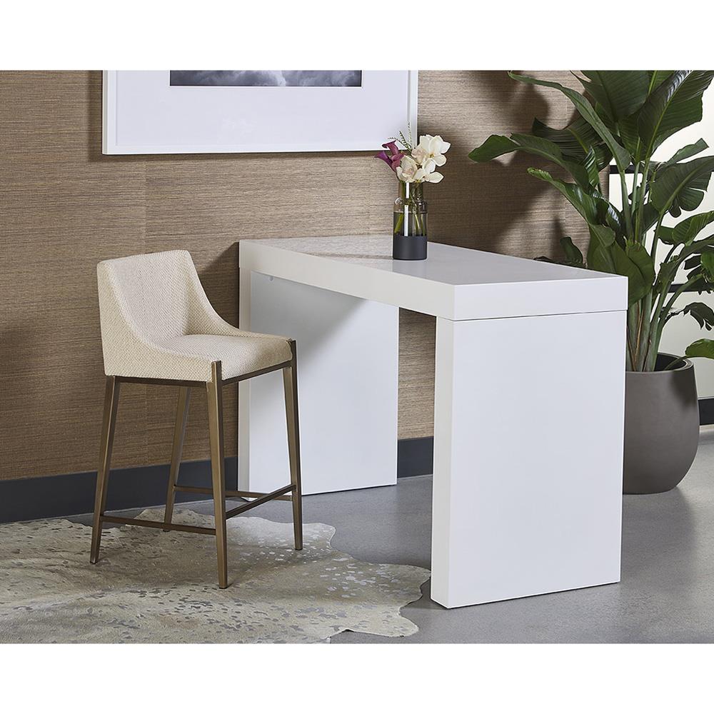 Sunpan Dionne French Monument Oatmeal Beige Upholstered Antique Brass ...