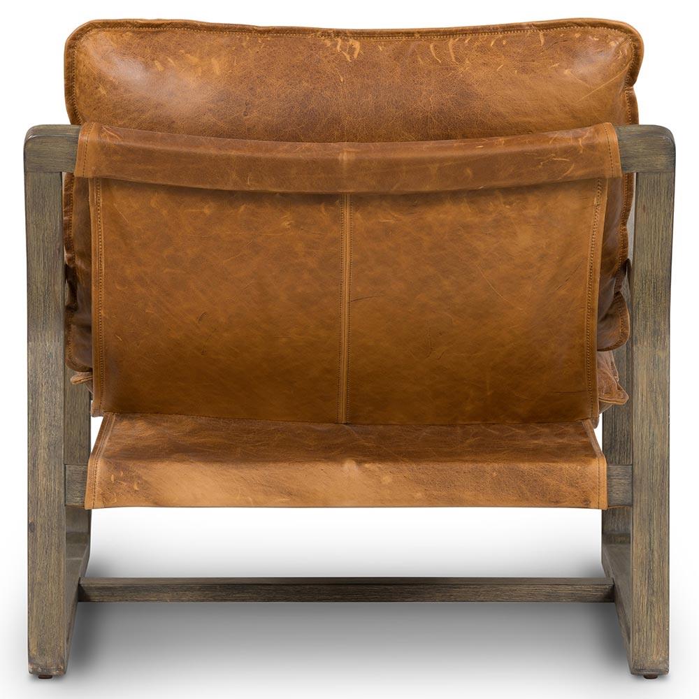 Ailyn Rustic Lodge Brown Upholstered Leather Wood Frame Occasional