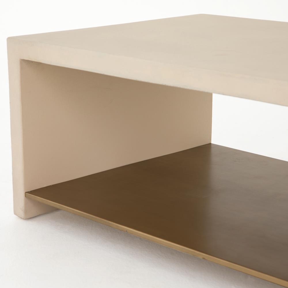 Matthew Industrial Loft White Concrete Rectangular Coffee Table|