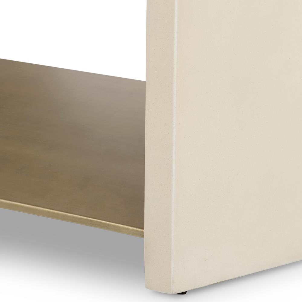 Matthew Industrial Loft White Concrete Rectangular Coffee Table|