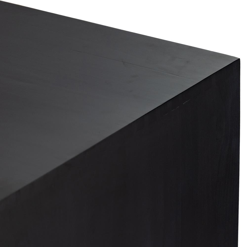 Isaac Rustic Lodge Black Wood 5 Drawer 1 Door Executive Desk|