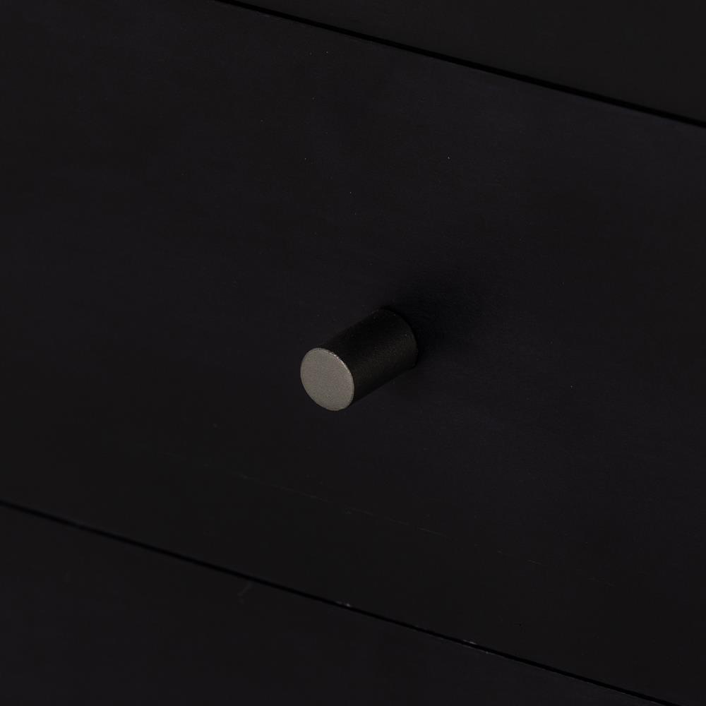 Isaac Rustic Lodge Black Wood 5 Drawer 1 Door Executive Desk|