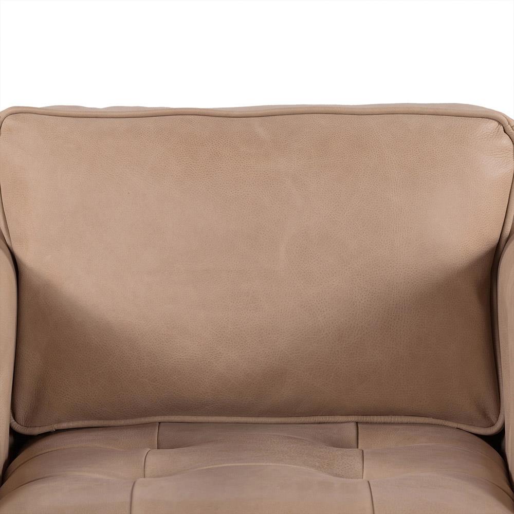 Celeste Rustic Lodge Beige Upholstered Brown Wood Tufted Seat Swivel Arm Chair|