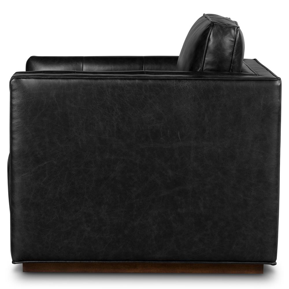 Celeste Rustic Lodge Black Upholstered Brown Wood Tufted Seat Swivel Arm Chair|