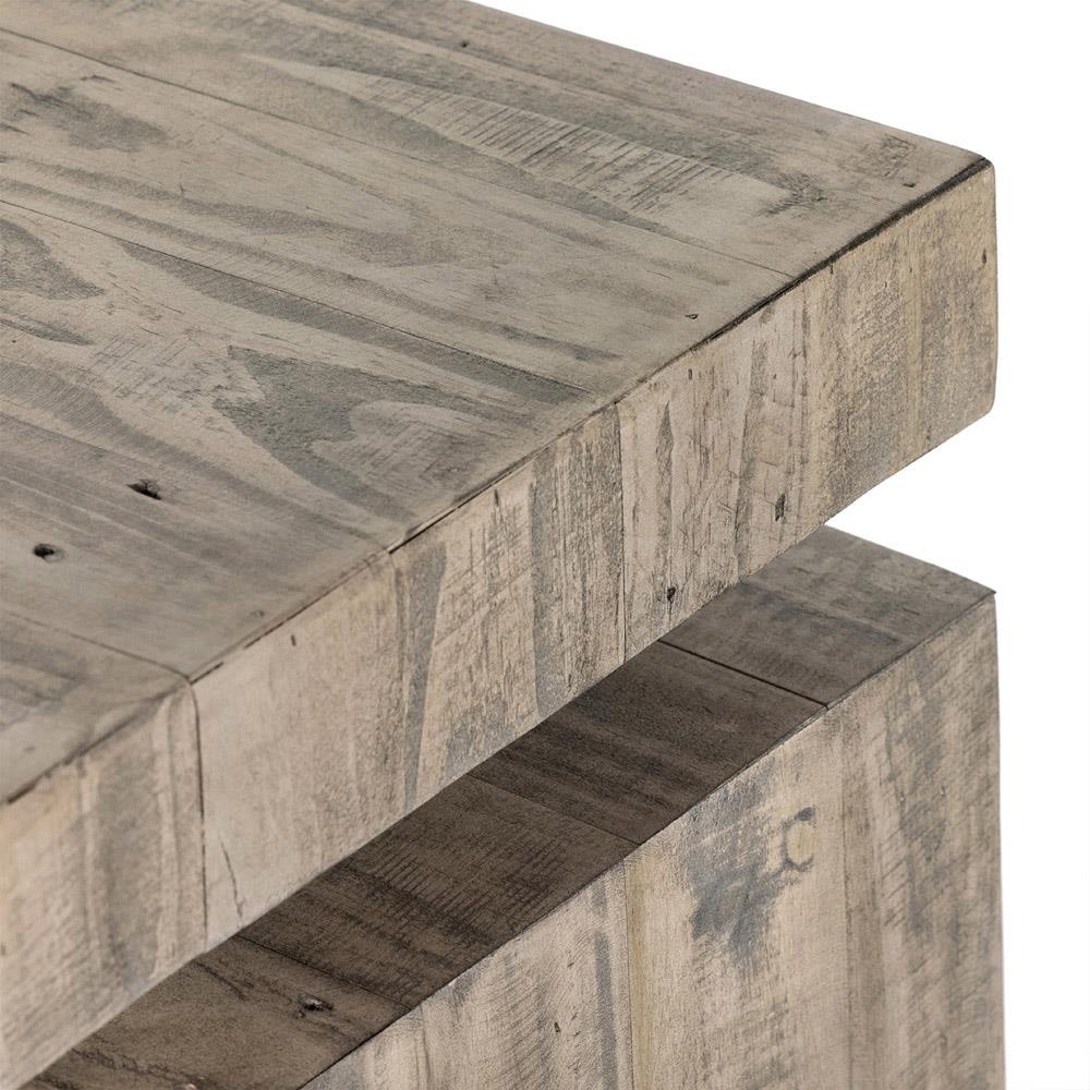 Rayan Rustic Lodge Grey Reclaimed Pine Wood Rectangular Console Table