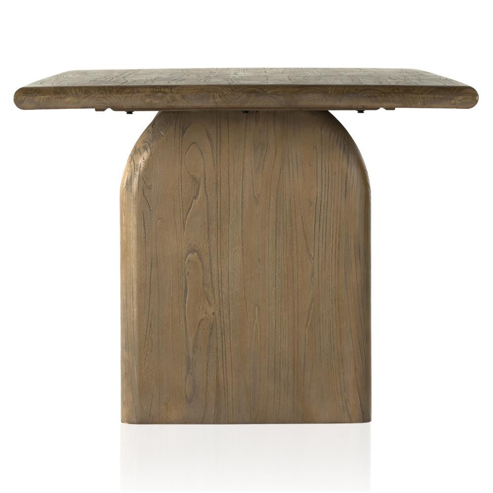 Suriya Rustic Brown Wood Rectangular Double Pedestal Dining Table - 94"W|