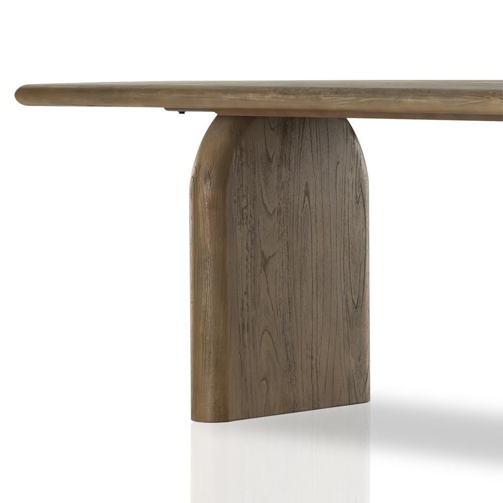 Suriya Rustic Brown Wood Rectangular Double Pedestal Dining Table - 94"W|