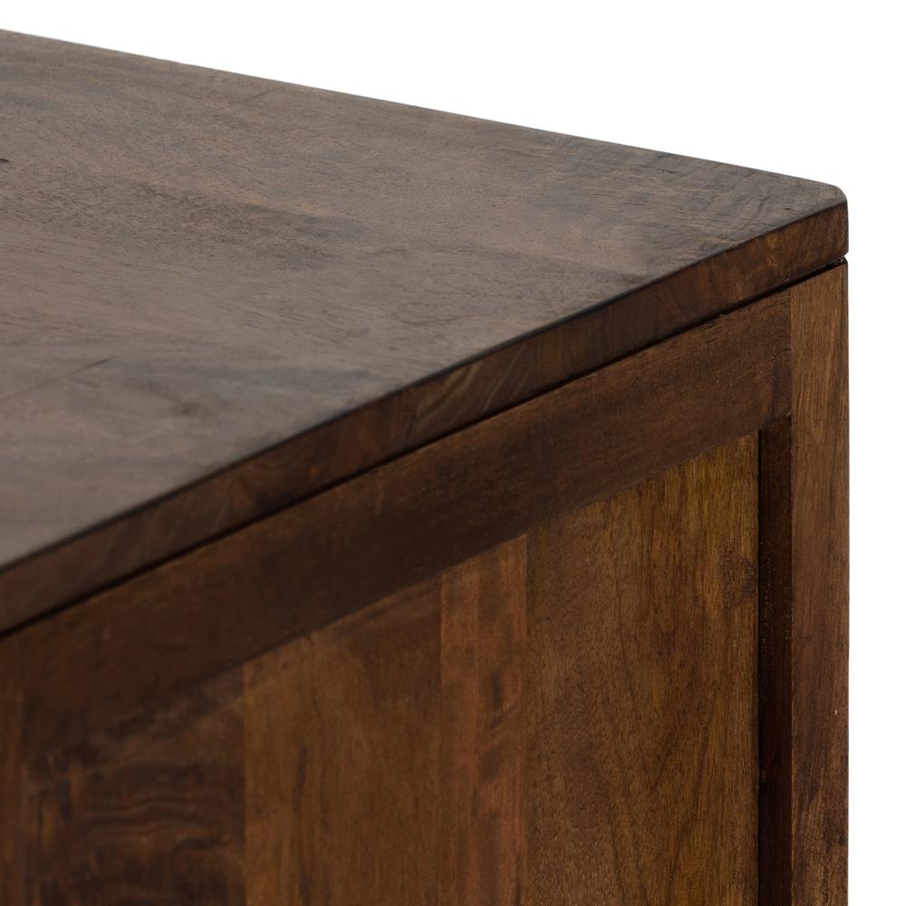 Rhian Coastal Beach Brown Woven Cane Mango Wood 3 Drawer Tall Chest Dresser|