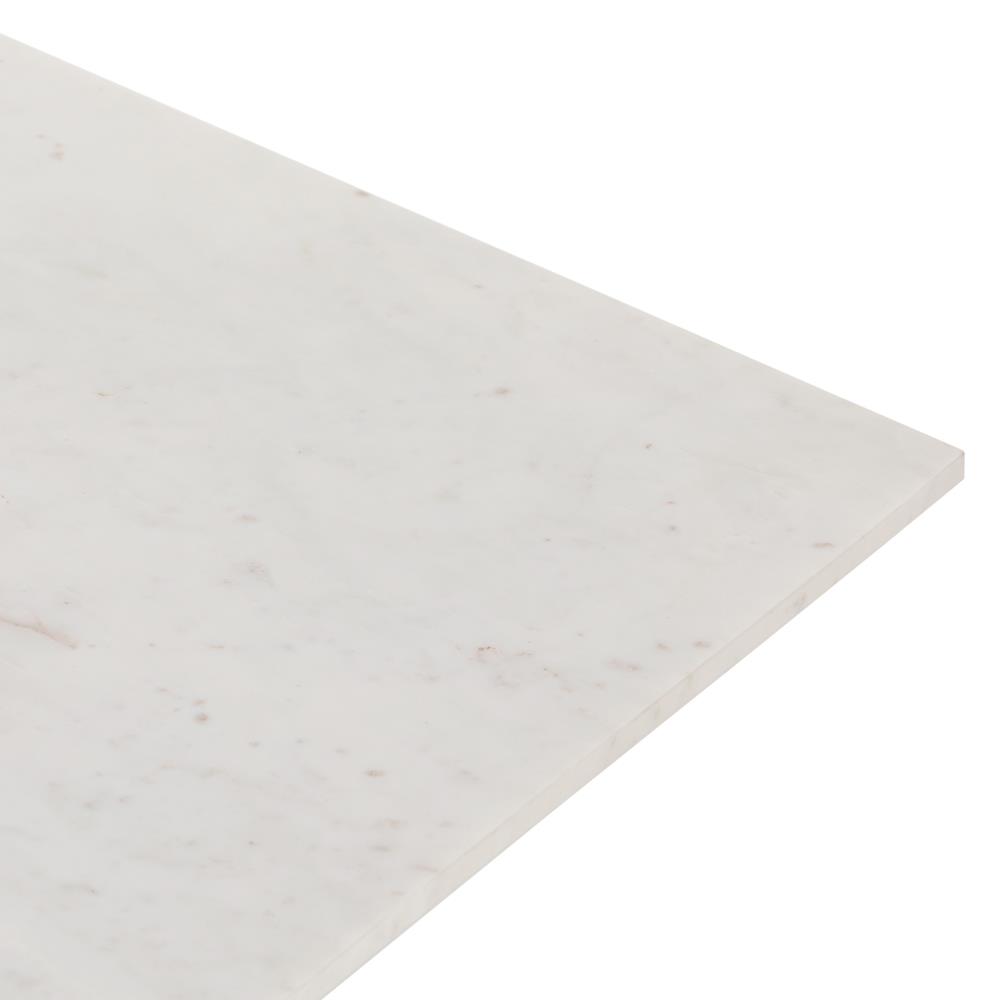 Hanne Mid Century White Marble Black Aluminum Base Rectangular Coffee Table|