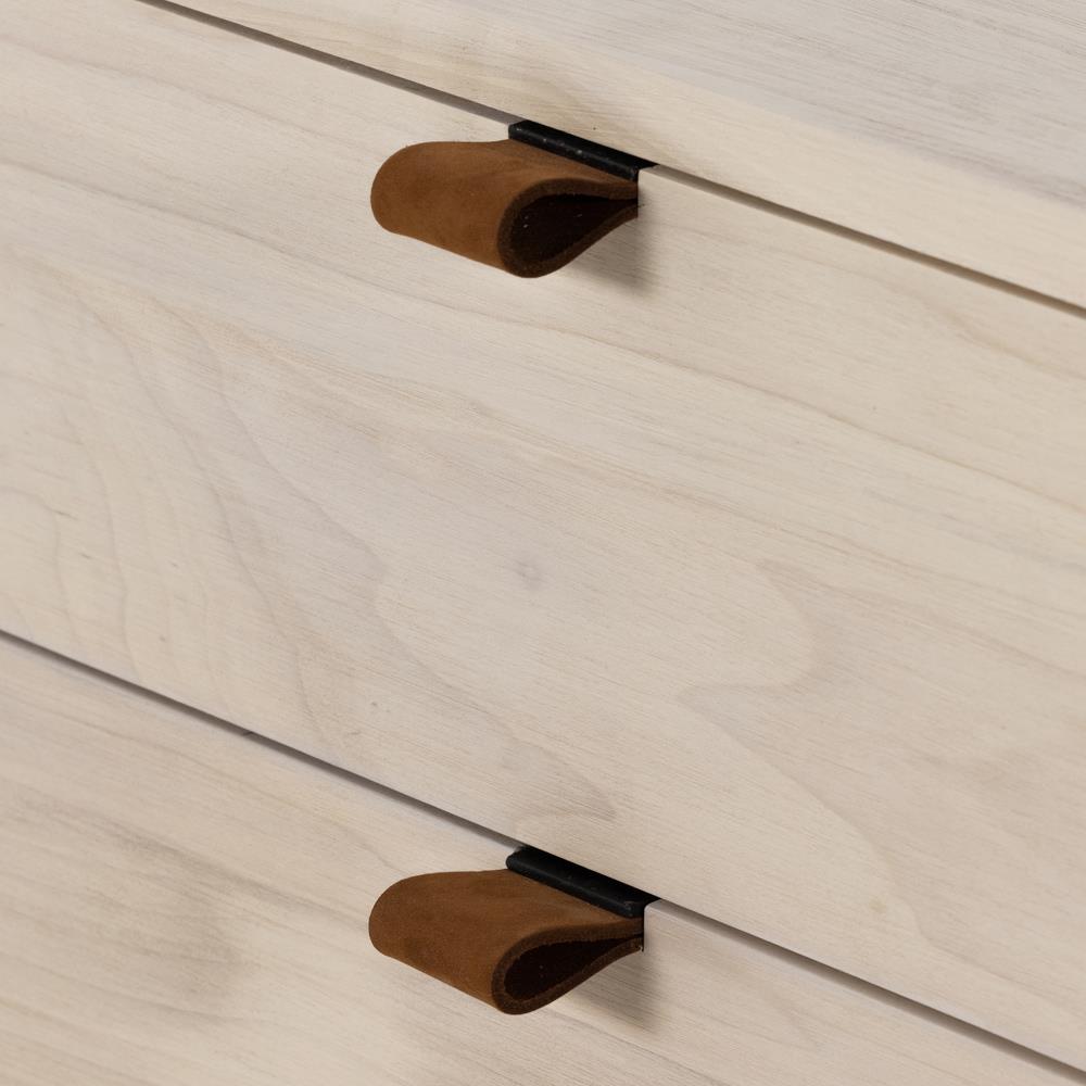 Theodore Industrial Loft Dove White Wood Grey Iron 4 Drawer Filing Credenza|