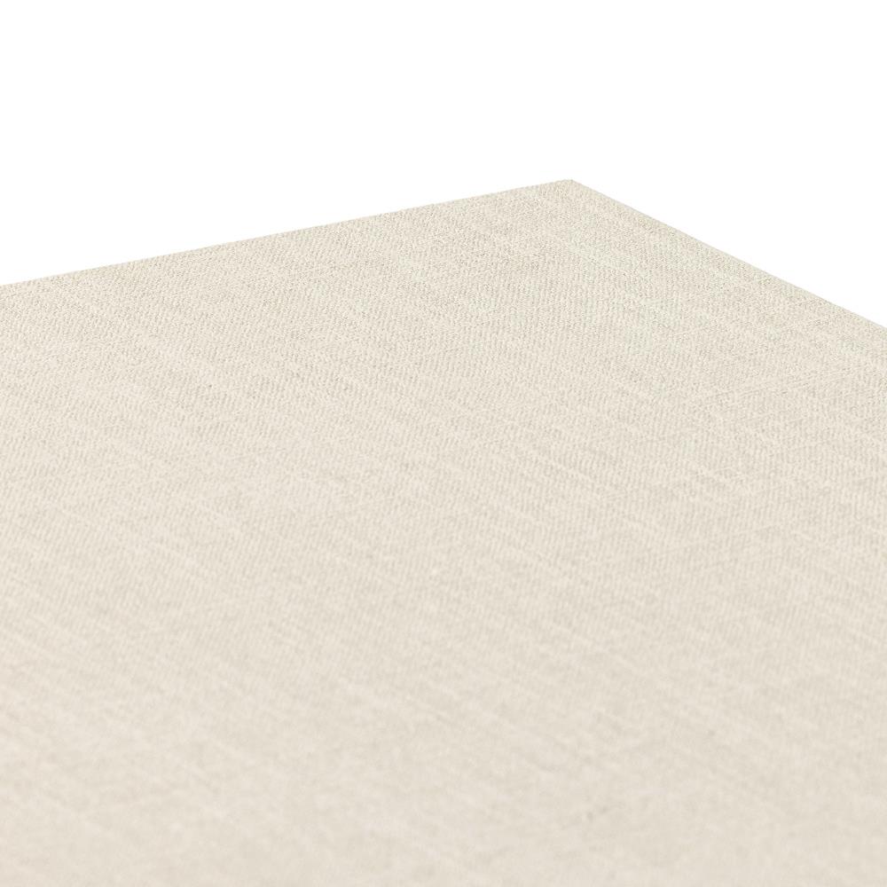 Maya Cream Painted Linen Mahogany Wood Brass Iron Pull 3 Drawer Console Table|