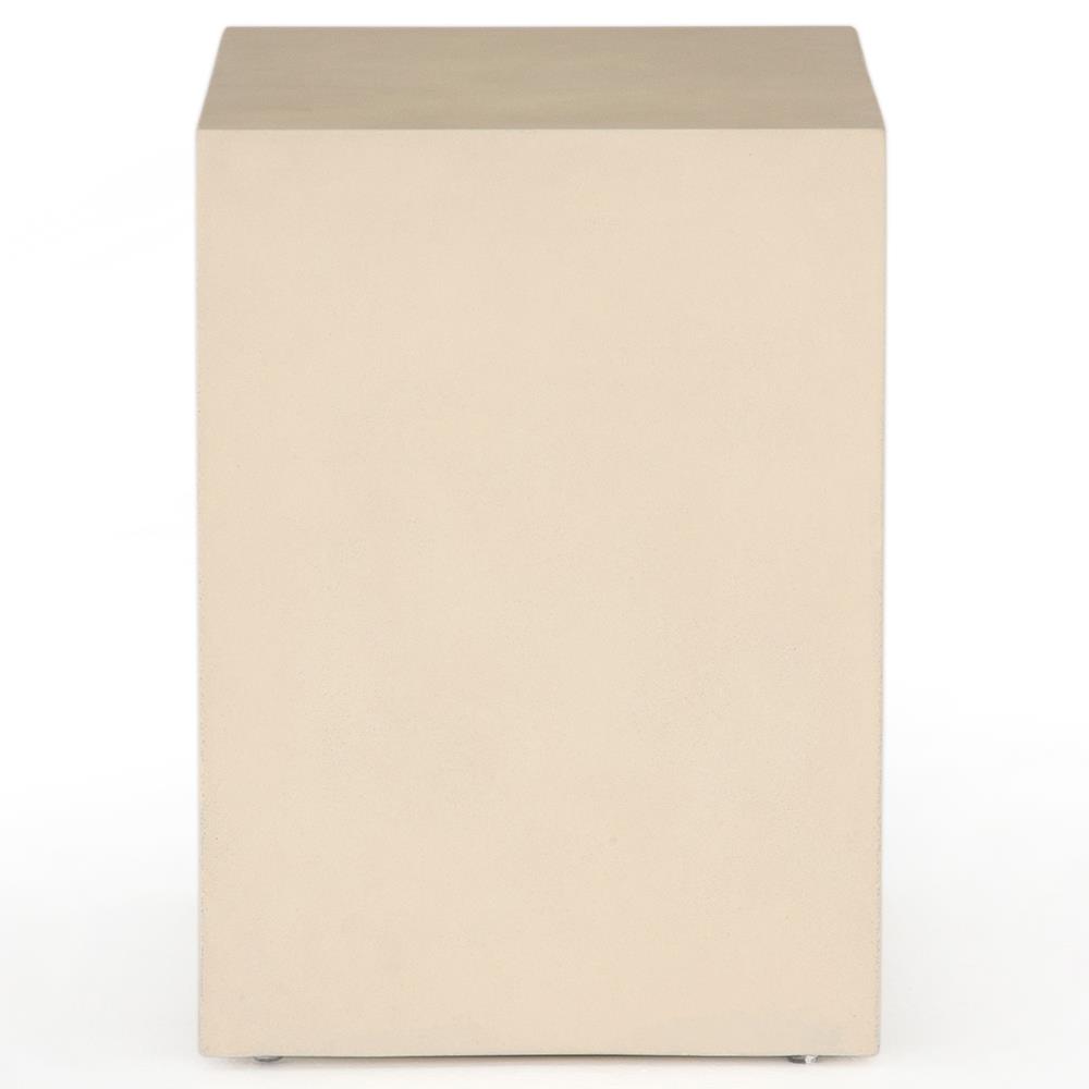 Matthew Industrial Loft White Concrete Rectangular Side Table|