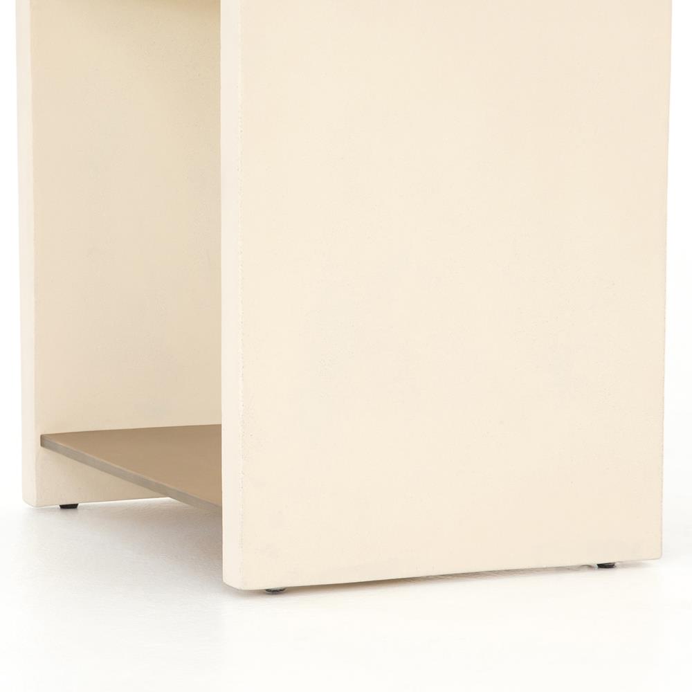 Matthew Industrial Loft White Concrete Rectangular Side Table|