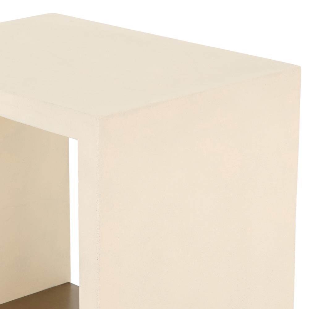 Matthew Industrial Loft White Concrete Rectangular Side Table|