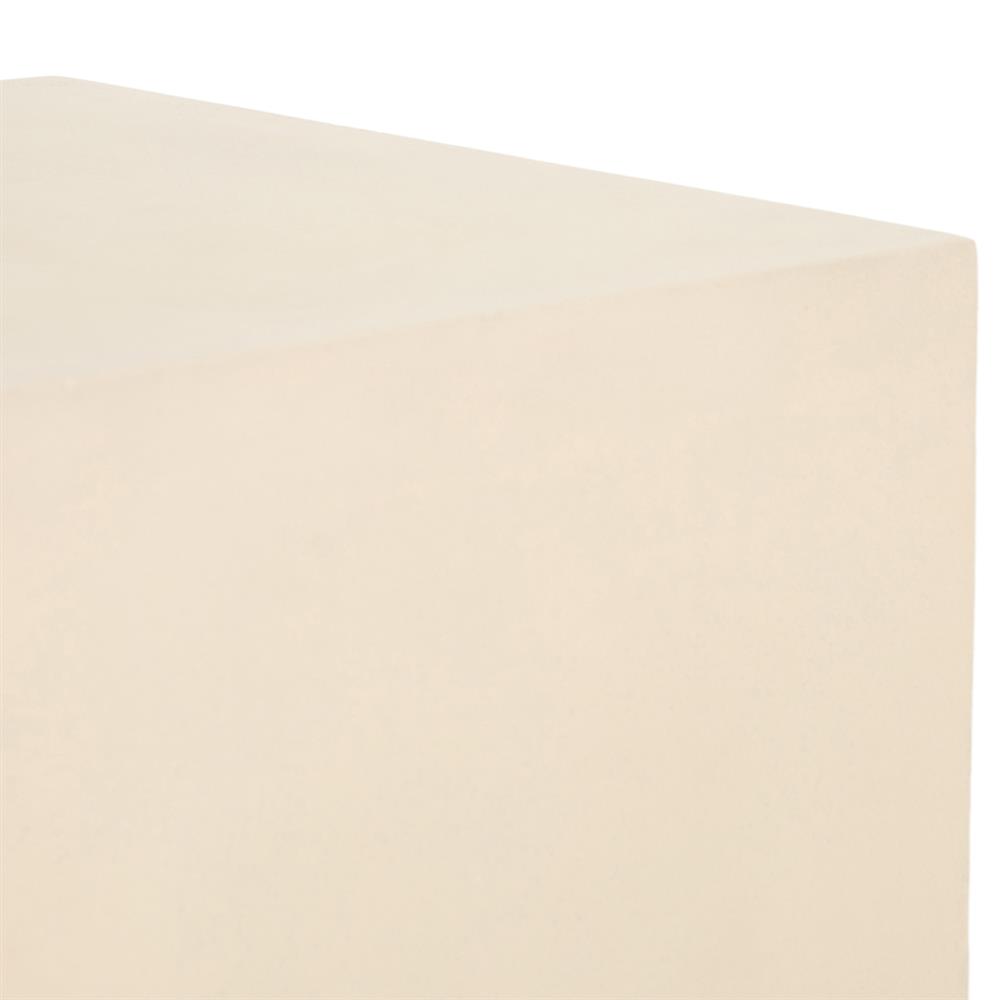 Matthew Industrial Loft White Concrete Rectangular Side Table|