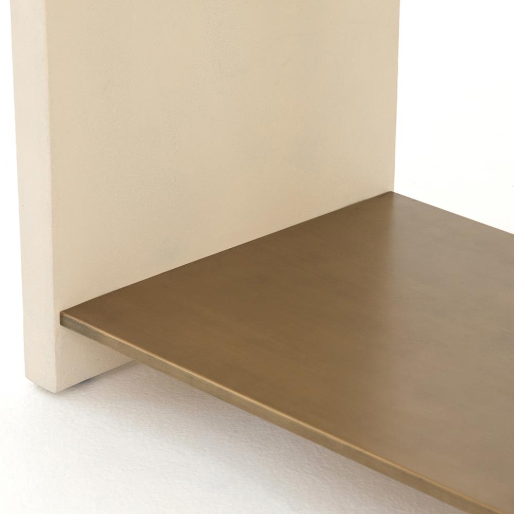 Matthew Industrial Loft White Concrete Rectangular Side Table|