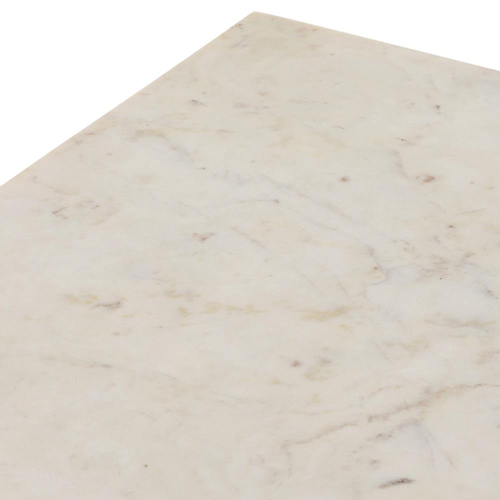 Sohail Coastal Beach White Marble Brown Acacia Wood Kitchen Island - 54"|