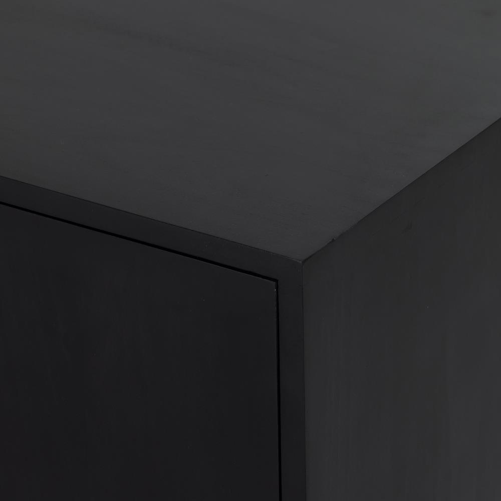 Luca Industrial Loft Black Wash Wood 2 Drawer 3 Door Media Console|