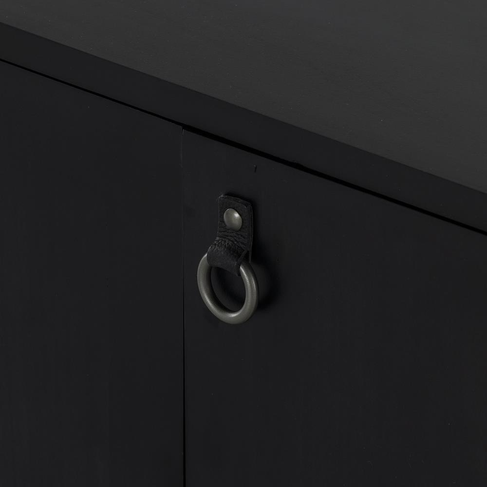 Luca Industrial Loft Black Wash Wood 2 Drawer 3 Door Media Console|