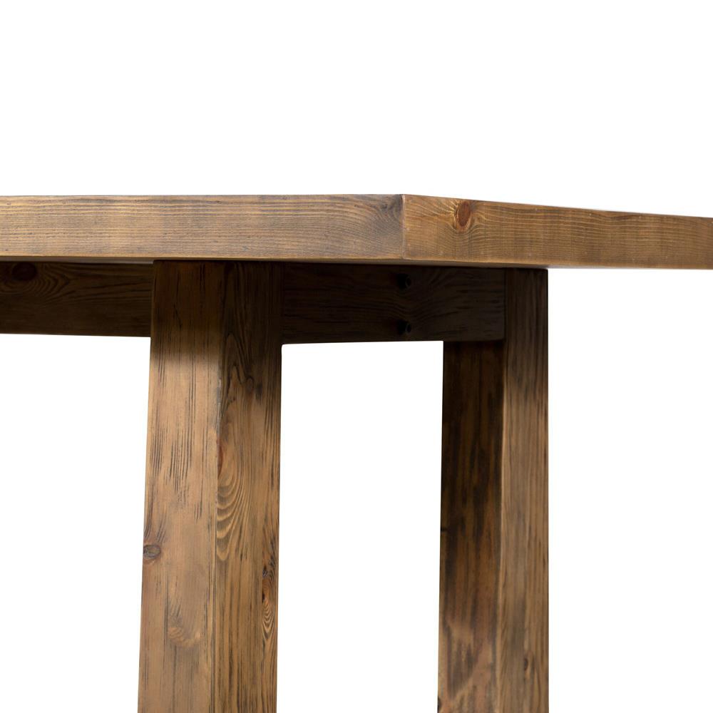Holland Rustic Brown Pine Wood Rectangular Dining Trestle Table