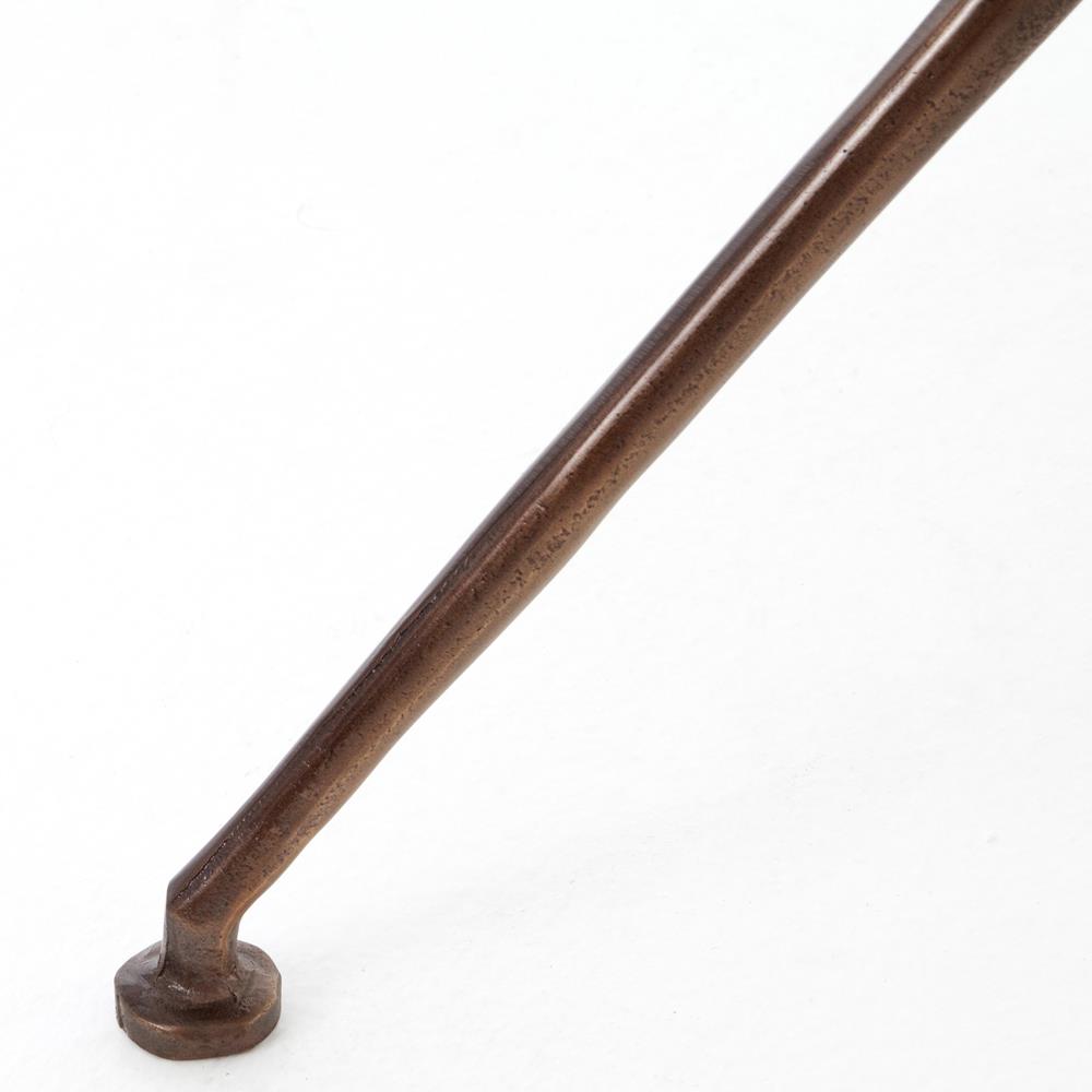 Soledad Industrial Loft Brown Aluminum Tripod Base Outdoor Oval Side Table|