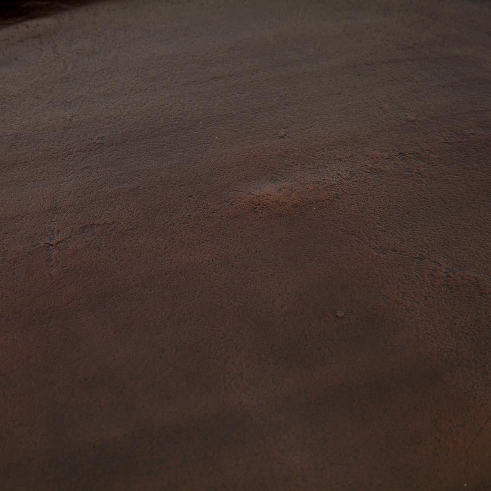 Soledad Industrial Loft Brown Aluminum Tripod Base Outdoor Oval Side Table|