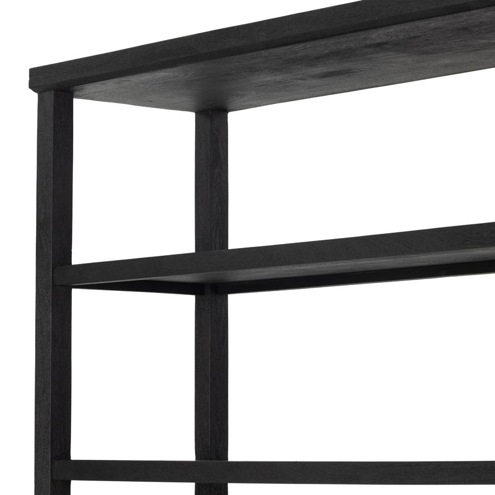 Winston Rustic Lodge Black Reclaimed Wood 2 Drawer Open Back Bookcase|