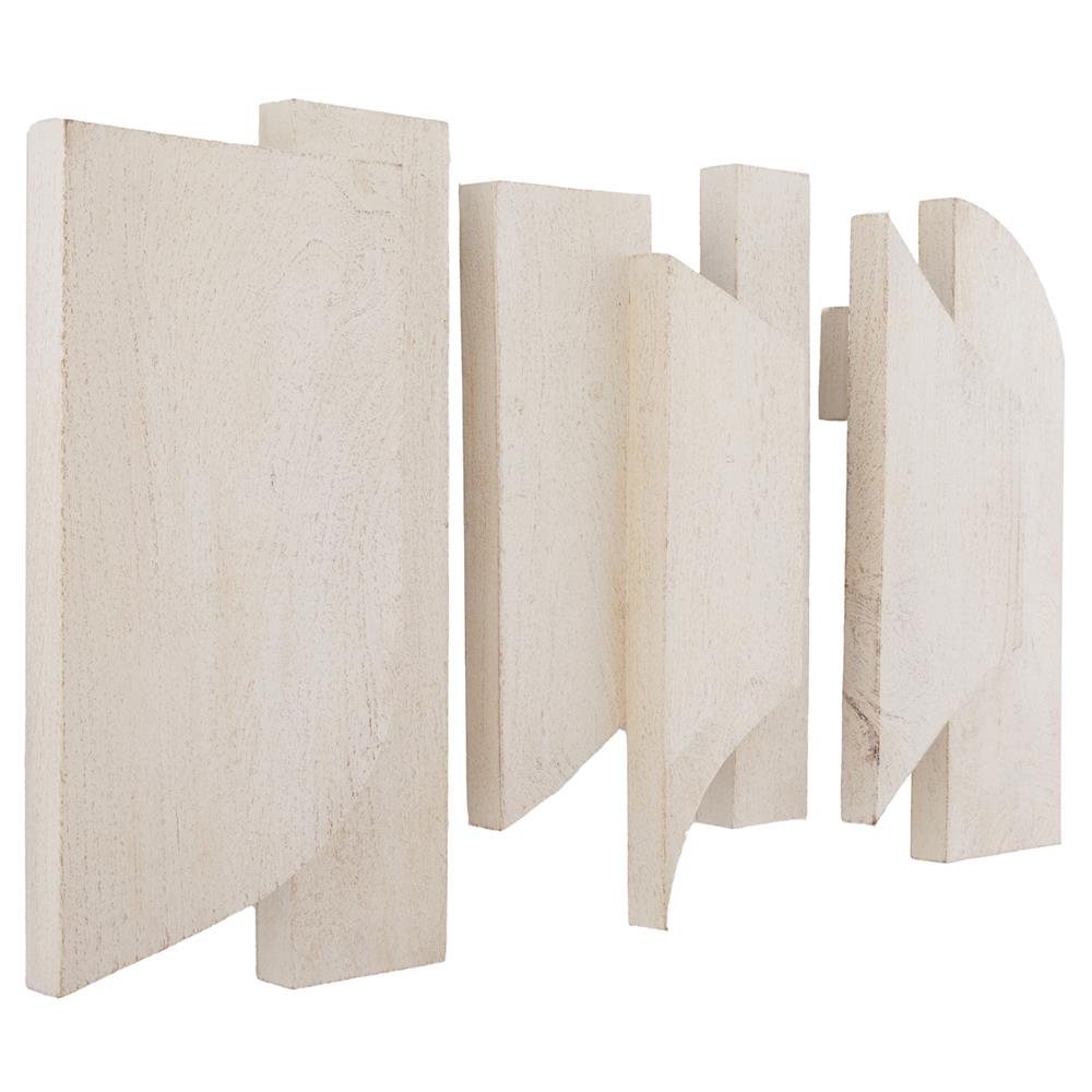 Pierson French Country White Mango Wood Wall Plaques - Set of 3|
