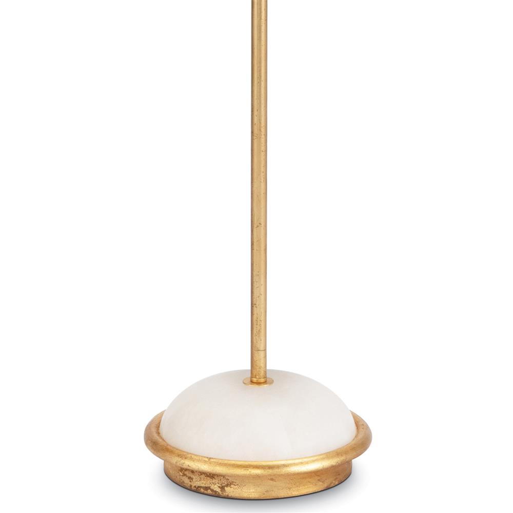 Fisher French Gold Leaf Alabaster Column Floor Lamp 60-64
