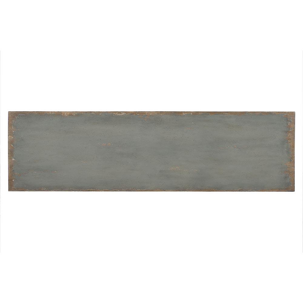 Harvey Rustic Lodge Distressed Grey Wood Brass Pull 6 Drawer Double Dresser|