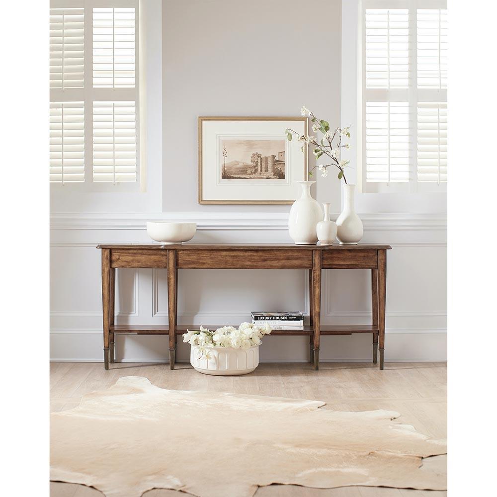Skylar Rustic Lodge Medium Brown Acacia Wood Console Table|
