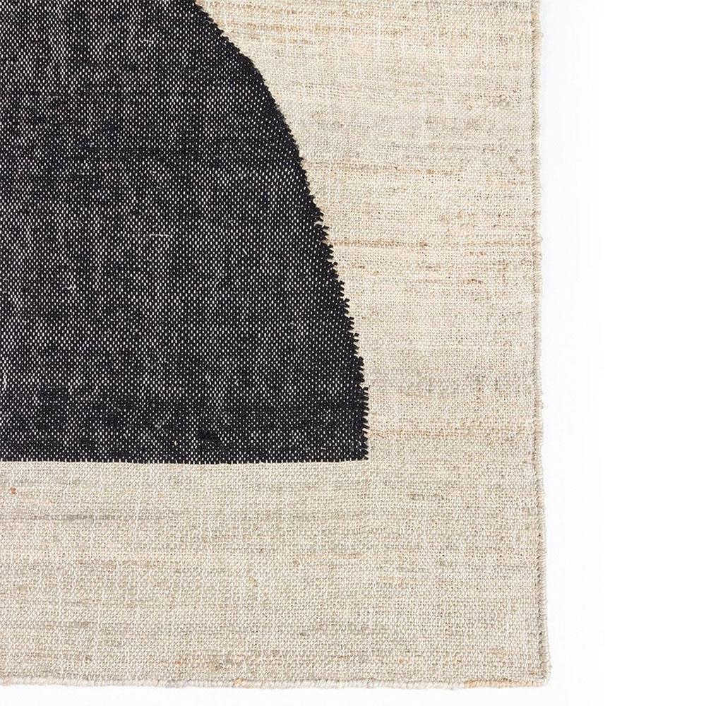 Miro Modern Classic Black Accent Beige Geometric Patterned Rug - 8'x10'|