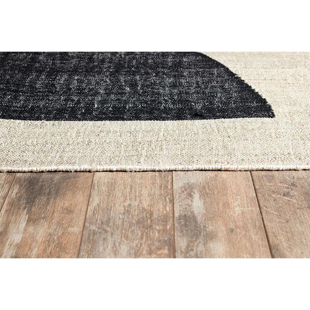 Miro Modern Classic Black Accent Beige Geometric Patterned Rug - 8'x10'|