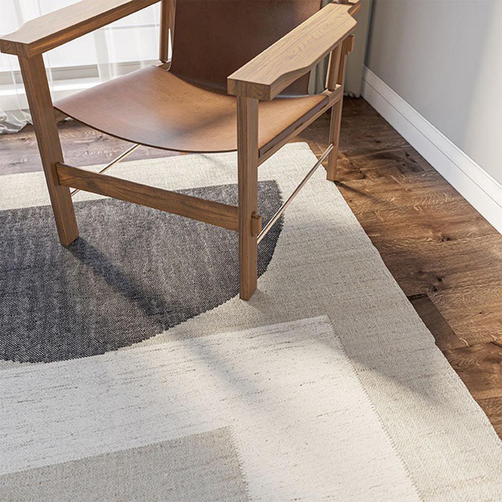 Miro Modern Classic Black Accent Beige Geometric Patterned Rug - 8'x10'|