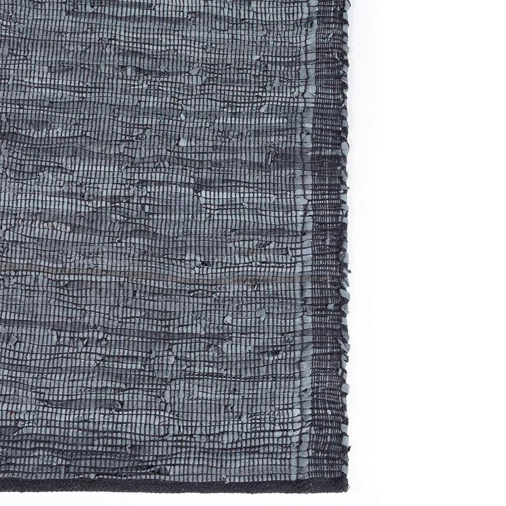Trisha Coastal Beach Two Tone Dark Blue Leather Solid Rug - 3'6"x5'6"|