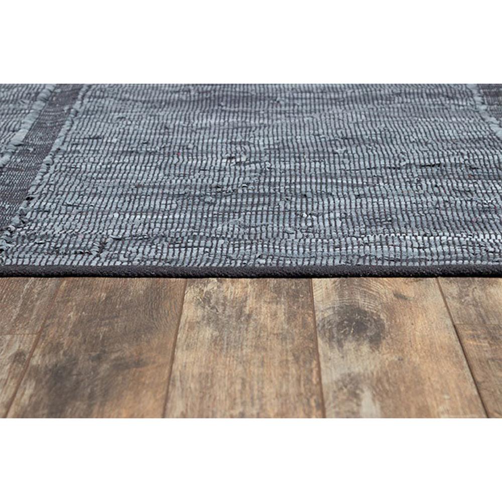 Trisha Coastal Beach Two Tone Dark Blue Leather Solid Rug - 3'6"x5'6"|