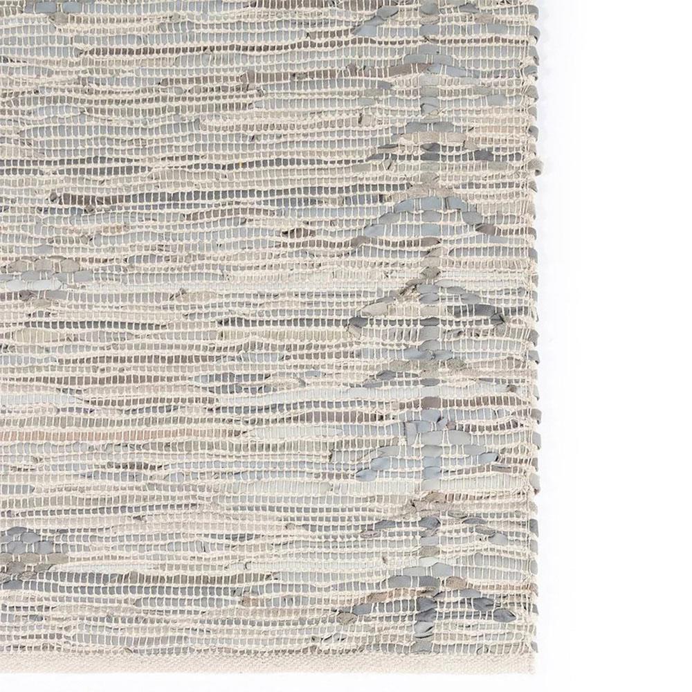 Mardox Global Bazaar Grey Leather Geometric Patterned Rug - 3'6"x5'6"|