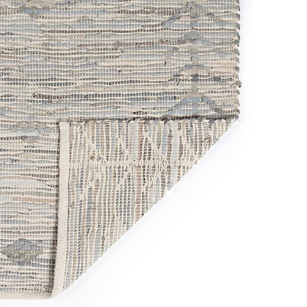 Mardox Global Bazaar Grey Leather Geometric Patterned Rug - 3'6"x5'6"|