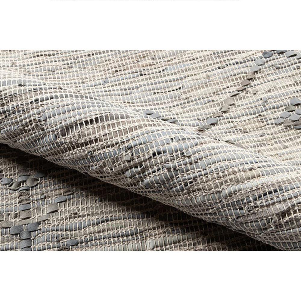 Mardox Global Bazaar Grey Leather Geometric Patterned Rug - 3'6"x5'6"|